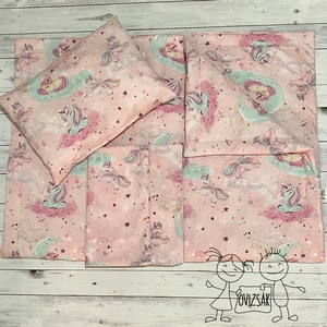 Unikornis mintás ovis vagy kisgyermek ágynemű szett + ovizsák tornazsák szett + derékalj  - játék & sport - ovis felszerelés - ovis szett - Meska.hu