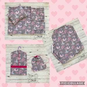 Unikornis és hattyú mintás ovis vagy kisgyermek ágynemű + ovizsák tornazsák szett + derékalj, Játék & Sport, Ovis felszerelés, Ovis szett, Varrás, MESKA