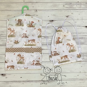 Erdei állatos ovis vagy kisgyermek ágynemű szett + ovizsák tornazsák szett + derékalj  - játék & sport - ovis felszerelés - ovis szett - Meska.hu