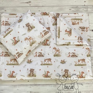 Erdei állatos ovis vagy kisgyermek ágynemű szett + ovizsák tornazsák szett + derékalj  - játék & sport - ovis felszerelés - ovis szett - Meska.hu