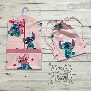 Stitch mintás ovis vagy kisgyermek ágynemű szett + ovizsák tornazsák szett + derékalj - játék & sport - ovis felszerelés - ovis szett - Meska.hu