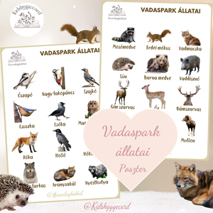 Poszter  6 db Erdei / Házi állatok  vadaspark állatai - játék & sport - készségfejlesztő és logikai játék - memória játékok - Meska.hu