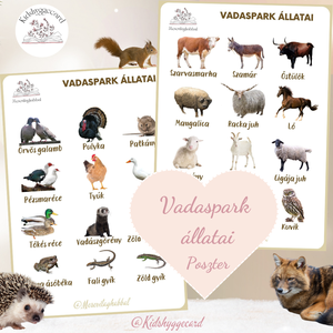 Poszter  6 db Erdei / Házi állatok  vadaspark állatai - játék & sport - készségfejlesztő és logikai játék - memória játékok - Meska.hu