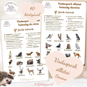 Domino Vadaspark Erdei állatok   - játék & sport - készségfejlesztő és logikai játék - memória játékok - Meska.hu