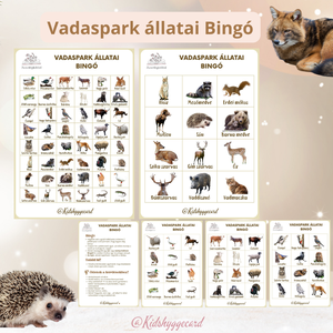 Bingo / Találd ki Erdei / Házi állatok 4 lap vadaspark állatai  - játék & sport - készségfejlesztő és logikai játék - memória játékok - Meska.hu