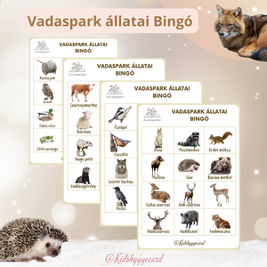 Bingo / Találd ki Erdei / Házi állatok 4 lap vadaspark állatai  - játék & sport - készségfejlesztő és logikai játék - memória játékok - Meska.hu