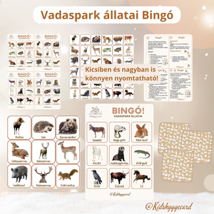 Vadaspark állatai bingó - diy (csináld magad) - egységcsomag - Meska.hu