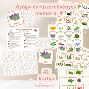 Memória kártya 48 db VFűszerek és Gyógynövények - játék & sport - készségfejlesztő és logikai játék - memória játékok - Meska.hu