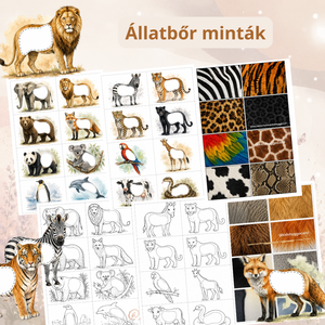 Állatbőrök mini játék 16 állat 6 oldal - Meska.hu