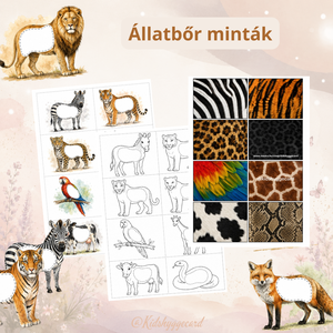 Állatbőrök mini játék 16 állat 6 oldal - játék & sport - készségfejlesztő és logikai játék - memória játékok - Meska.hu