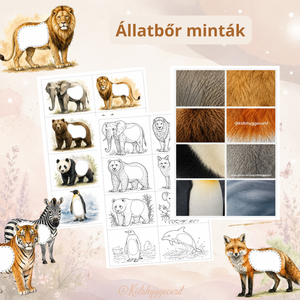 Állatbőrök mini játék 16 állat 6 oldal - játék & sport - készségfejlesztő és logikai játék - memória játékok - Meska.hu