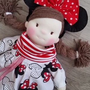 rongybaba, baba, Minnie, Mickey mouse, Minnie mouse, waldorf baba - játék & sport - baba & babaház - öltöztethető baba - Meska.hu