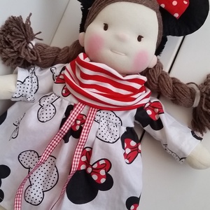 rongybaba, baba, Minnie, Mickey mouse, Minnie mouse, waldorf baba - játék & sport - baba & babaház - öltöztethető baba - Meska.hu