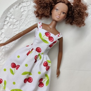 Barbie babaruha cseresznyés mintával - játék & sport - baba & babaház - babaruha, babakellék - Meska.hu