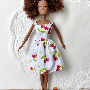 Barbie babaruha cseresznyés mintával - játék & sport - baba & babaház - babaruha, babakellék - Meska.hu