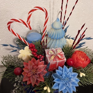 Színes adventi gyertyacsokor - karácsony - adventi díszek - adventi gyertyadíszek és koszorúdíszek - Meska.hu