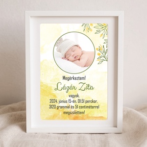 MEGÉRKEZTEM személyre szabható poszter - baba - mama - babaemlékek - bababejelentők - Meska.hu
