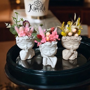 Szárazdísz kislány kaspóban - otthon & életmód - dekoráció - asztal és polc dekoráció - asztaldísz - Meska.hu