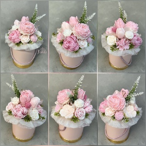 Anyák napi szójaviasz virágbox - otthon & életmód - virágdekoráció - virágok - virágbox - Meska.hu