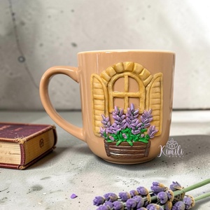 Provence-i levendulás bögre és teáskanál szett - otthon & életmód - konyhafelszerelés, tálalás - tálalás - bögre & csésze - Meska.hu