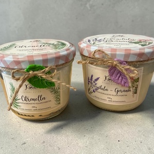 Citronella szúnyogriasztó szójagyertya - otthon & életmód - gyertya, illat, aroma - gyertya - Meska.hu