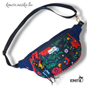 Övtáska népi mintával, Táska & Tok, Övtáska, Varrás, MESKA