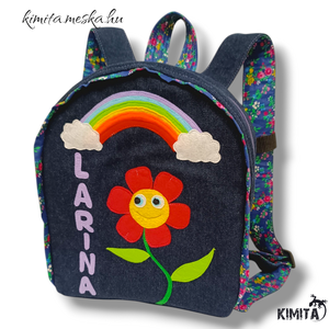 Virágos hátizsák  - táska & tok - hátizsák - kishátizsák - Meska.hu