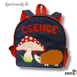 Gombás-sünis hátizsák - Meska.hu