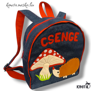 Gombás-sünis hátizsák - táska & tok - hátizsák - kishátizsák - Meska.hu