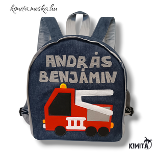 Tűzoltós hátizsák tornazsákkal - táska & tok - hátizsák - kishátizsák - Meska.hu