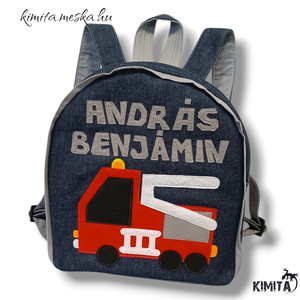 Tűzoltós hátizsák tornazsákkal - táska & tok - hátizsák - kishátizsák - Meska.hu