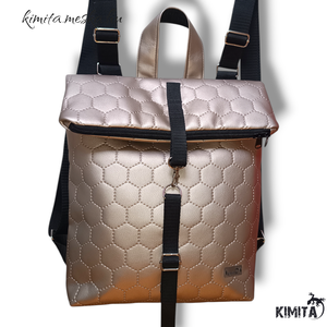 Arany roll-top hátizsák - táska & tok - hátizsák - roll top hátizsák - Meska.hu