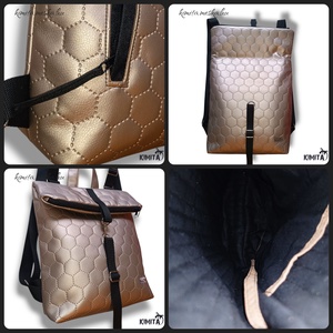 Arany roll-top hátizsák - táska & tok - hátizsák - roll top hátizsák - Meska.hu