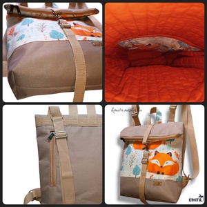 Rókás roll-top hátizsák - táska & tok - hátizsák - roll top hátizsák - Meska.hu