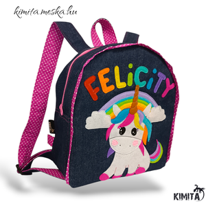 UNIKORNIS mintás hátizsák  - játék & sport - ovis felszerelés - ovis hátizsák - Meska.hu