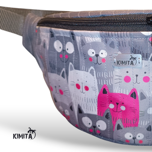 Szürke cicás övtáska - Meska.hu