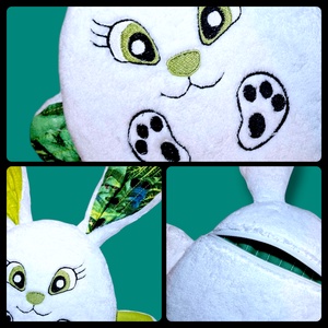 Húsvéti nyuszi zsebbel - ünnepi díszek, dekorációk - húsvéti díszek és dekorációk - húsvéti pénzátadó - Meska.hu