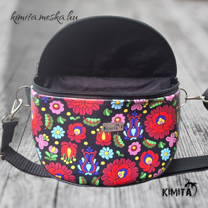Népi mintás crossbody táska - táska & tok - kézitáska & válltáska - vállon átvethető táska - Meska.hu