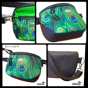 Páva tollas crossbody táska - táska & tok - kézitáska & válltáska - vállon átvethető táska - Meska.hu