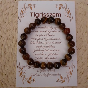 Tigrisszem ásvány karkötő, Ékszer, Karkötő, Gyöngyös karkötő, Ékszerkészítés, MESKA