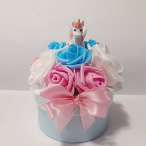 Unikornis virágbox habrózsákkal - otthon & életmód - dekoráció - Meska.hu