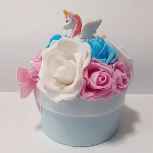 Unikornis virágbox habrózsákkal - otthon & életmód - dekoráció - Meska.hu