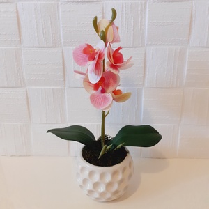 Élethű mini orchidea kerámia gömb kaspóban V., Otthon & Lakás, Dekoráció, Asztal és polc dekoráció, Asztaldísz, , MESKA