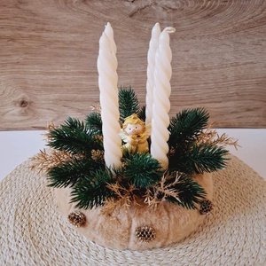 Angyalkás adventi asztaldísz - Meska.hu