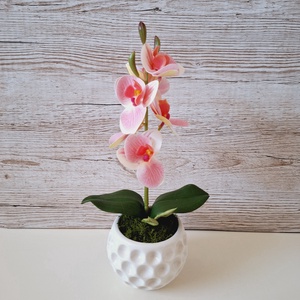 Élethű mini orchidea kerámia gömb kaspóban I., Otthon & Életmód, Dekoráció, Asztal és polc dekoráció, Asztaldísz, , MESKA