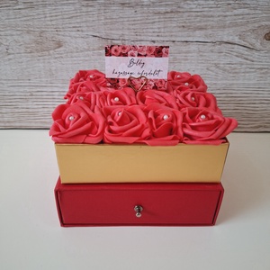 Fiókos rózsabox, Otthon & Életmód, Dekoráció, Virágdísz és tartó, Virágbox, virágdoboz, , MESKA