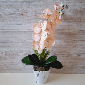 Orchidea dekoráció kerámia kaspóban V., Otthon & Életmód, Dekoráció, Asztal és polc dekoráció, Asztaldísz, , MESKA