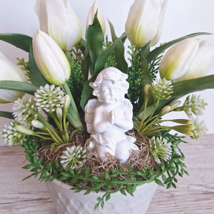 Élethű tulipános sírdísz - otthon & életmód - vallás - temetkezési tárgy - Meska.hu