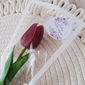 Szálas,ilattos habgumi tulipán celofán csomagolásban-mályva - otthon & életmód - dekoráció - asztal és polc dekoráció - asztaldísz - Meska.hu