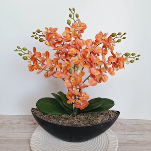 Különleges orchidea dekoráció-narancs - otthon & életmód - dekoráció - asztal és polc dekoráció - asztaldísz - Meska.hu